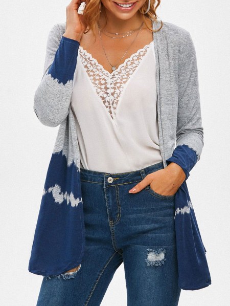 Color Block Full Sleeve Cardigan