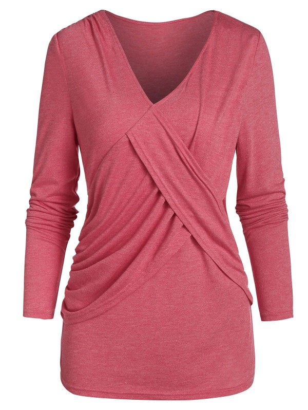 Crossover V Neck T Shirt