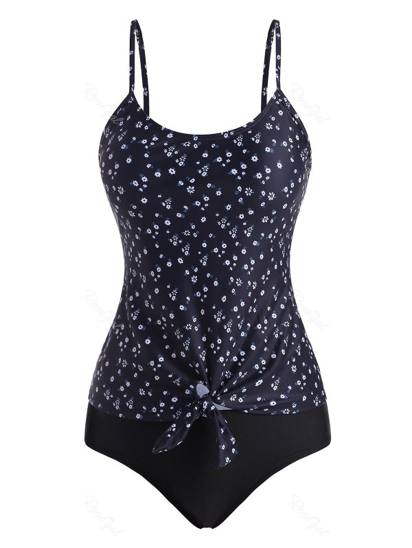 Ditsy Floral Knot Cami Tankini Swimwear