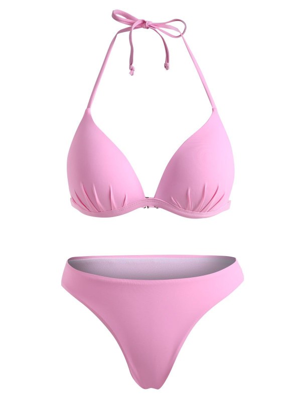 Halter High Cut Cheeky Bikini Swimwear