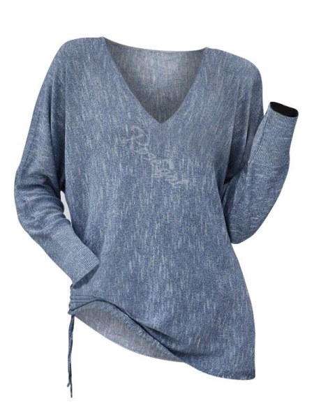 Plunge Cinched Side Dolman Sleeve Knitwear