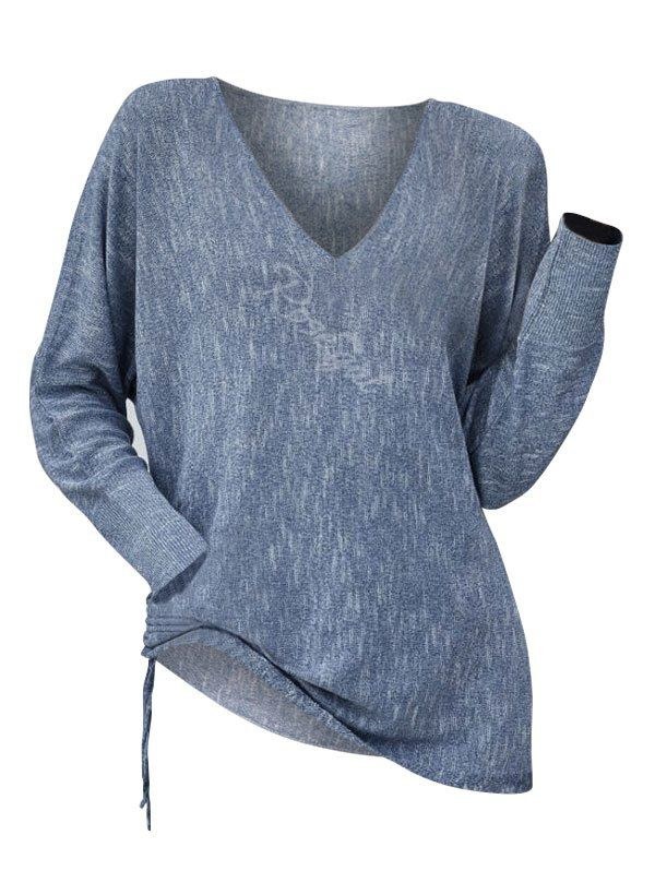 Plunge Cinched Side Dolman Sleeve Knitwear