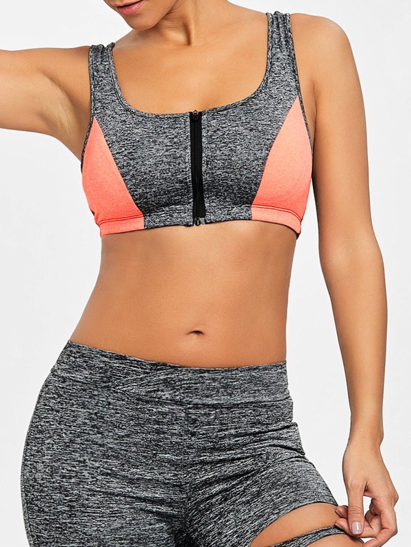 Racerback Zip Up Sports Bra