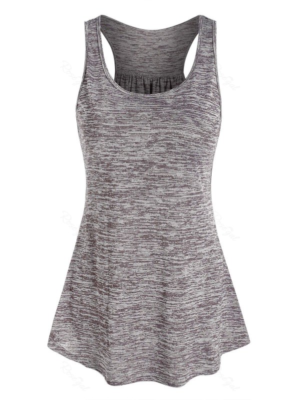 Space Dye Print Curved Hem Tank Top