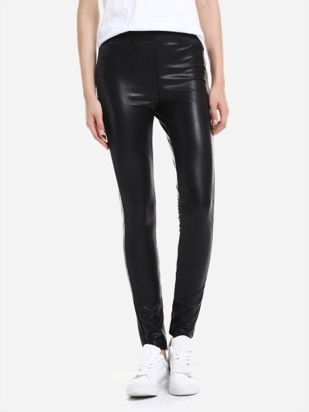 Zan.style Leather Leggings With Elasticized Waist